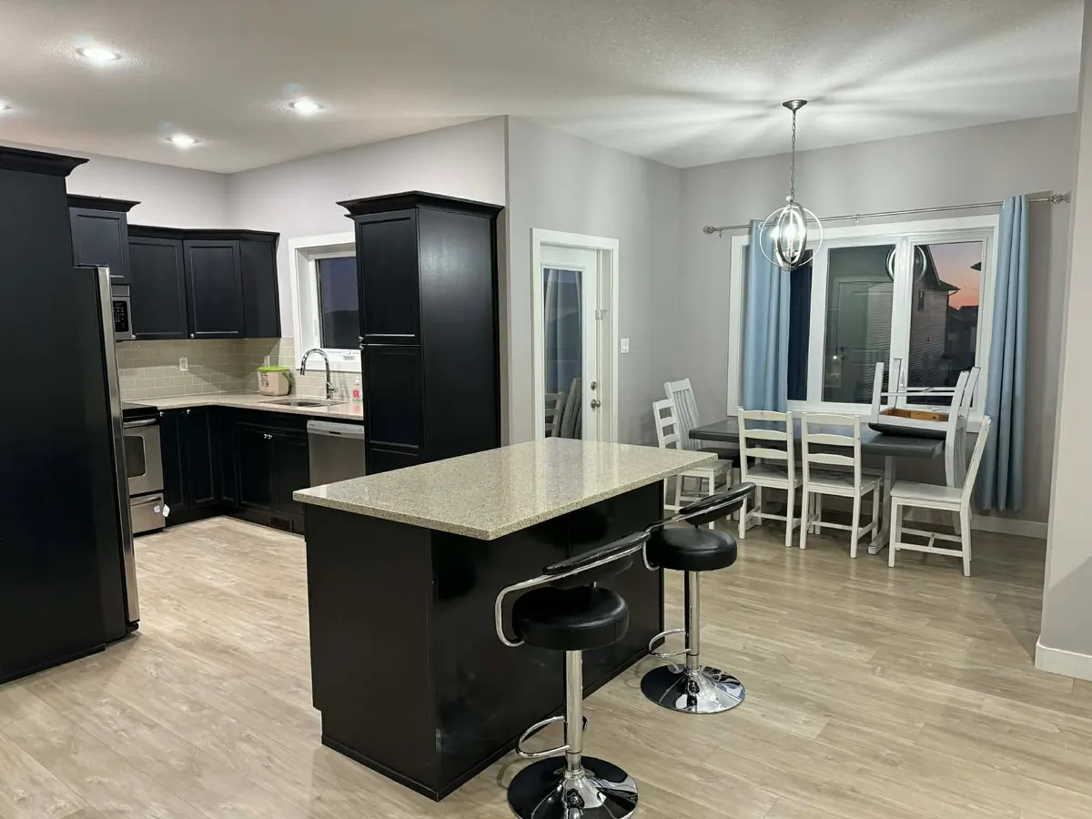 Clean kitchen with island